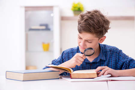 Kid preparing for school at home