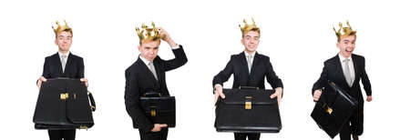 Concept of king businessman with crownの写真素材