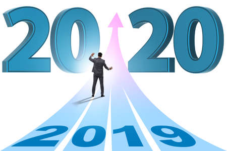 Businessman in new year 2020 concept