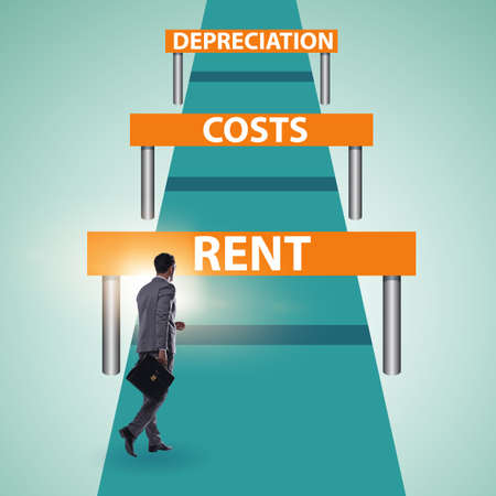 Concept of challenge of running the businessの写真素材