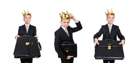 Concept of king businessman with crownの写真素材