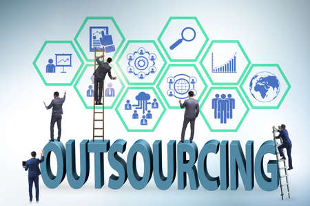 Concept of outsourcing in modern businessの写真素材