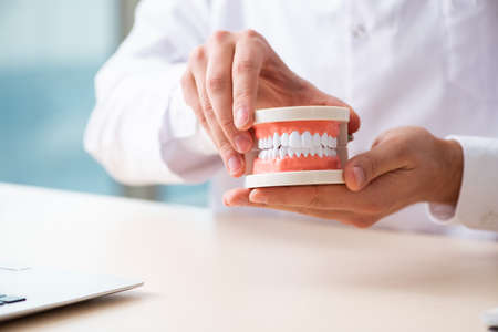 The male doctor stomatologist working in the clinicの写真素材