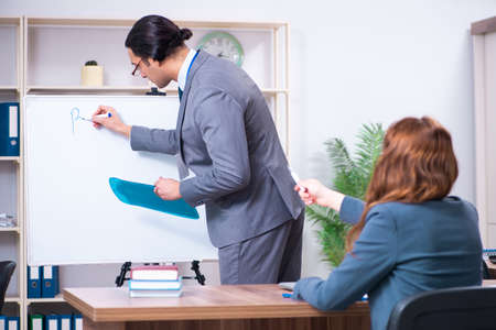 Man and woman in business meeting conceptの写真素材