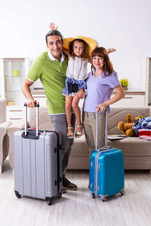 Happy family planning vacation tripの写真素材