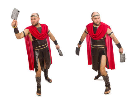 Gladiator isolated on white backgroundの写真素材