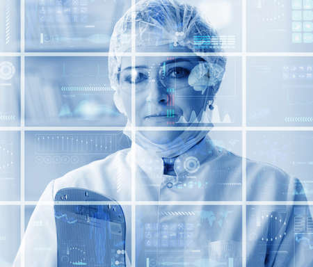 Woman doctor in telemedicine mhealth concept
