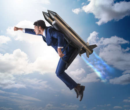 Businessman in career progression conceptの写真素材