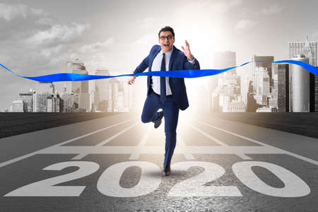 Businessman in new year 2020 concept