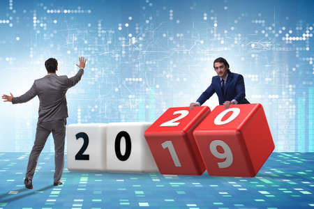 Concept of changing year from 2019 to 2020の写真素材