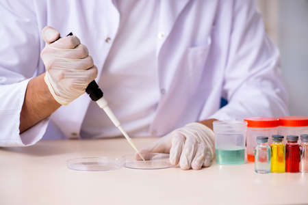 Young male chemist working in the lab