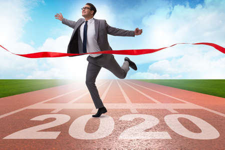 Businessman in new year 2020 concept