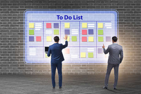 Concept of to do list with businessmanの写真素材