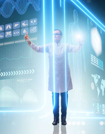 Woman doctor in telemedicine mhealth conceptの写真素材
