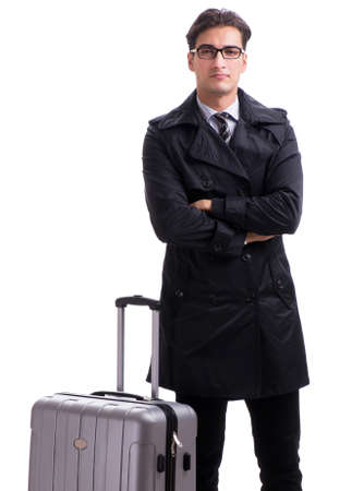 The young businessman with suitcase ready for business tripの写真素材