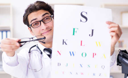 Eye doctor in medical concept