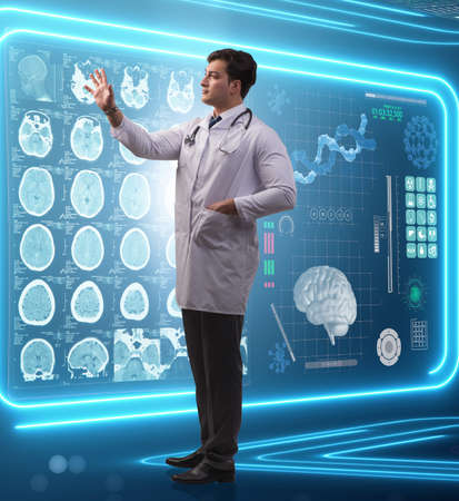 Team of doctor in remote diagnostics examination conceptの写真素材