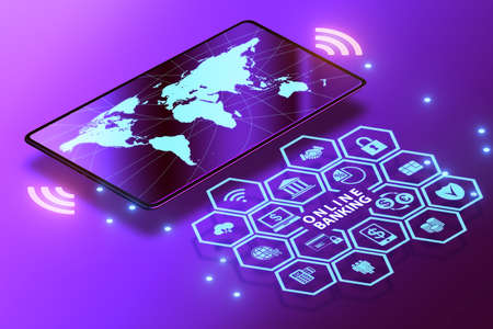 Online banking payment concept - 3d rendering