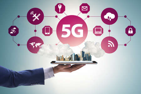 5G mobile technology concept - high internet speed
