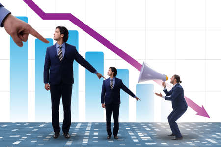 Employees blaming each other in the officeの写真素材