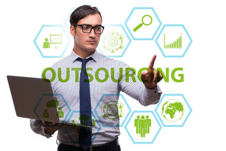 Concept of outsourcing in modern businessの写真素材