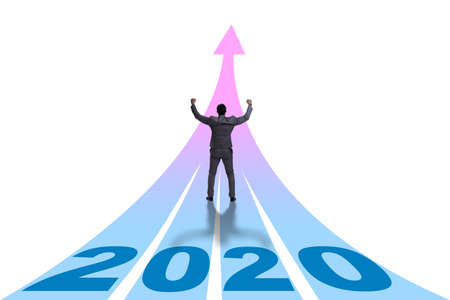 Businessman in new year 2020 concept