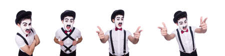 Personification of Charlie Chaplin on whiteの写真素材