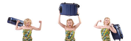 Young woman preparing for vacationの写真素材