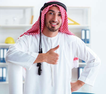Arab engineer working on new projectの写真素材