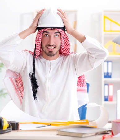 Arab engineer working on new projectの写真素材