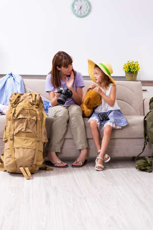 Happy family planning vacation tripの写真素材