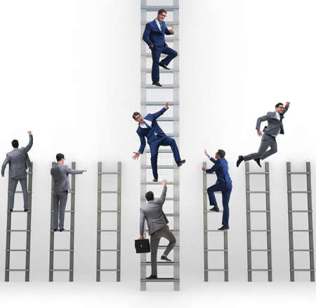 Competition concept with businessman beating competitorsの写真素材