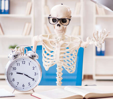 Skeleton businessman working in the officeの写真素材