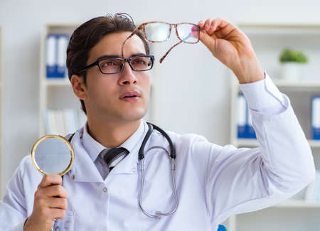 Eye doctor in medical conceptの写真素材