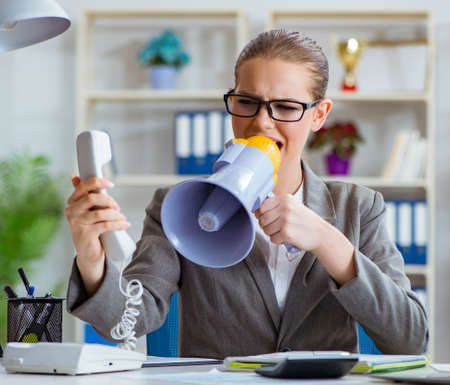 Female businesswoman boss accountant working in the officeの写真素材