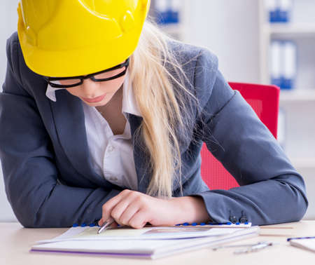Woman architect working on the projectの写真素材