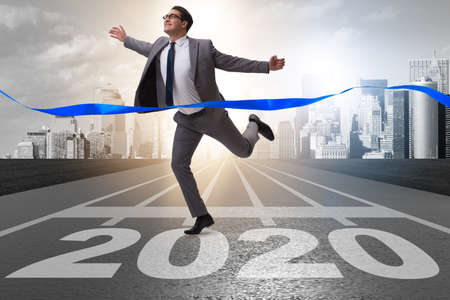 Businessman in new year 2020 concept