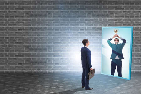 Man dreaming of bigger successの写真素材