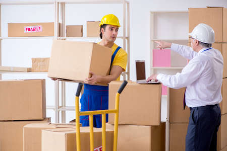 Professional movers doing home relocation