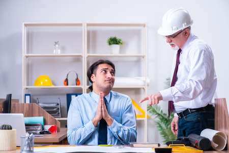 Two architects working on the projectの写真素材