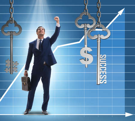Businessman excited in success and money conceptの写真素材