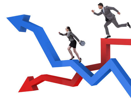 Business concept of both crisis and recovery
