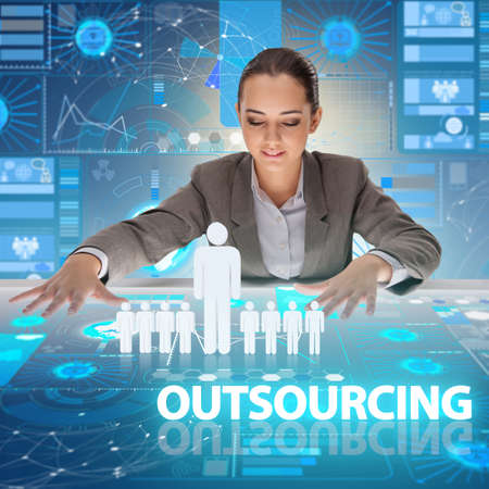 Concept of outsourcing in modern businessの写真素材