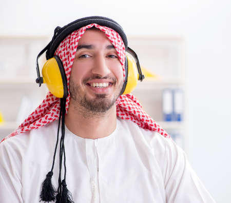 Arab engineer working on new projectの写真素材