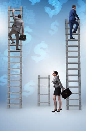 Concept of inequal career opportunities between man womanの写真素材