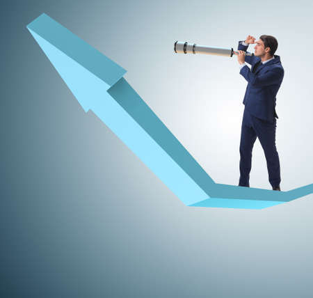 Businessman in financial planning business conceptの写真素材