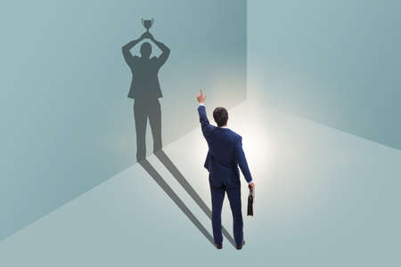 Businessman in great achievement conceptの写真素材