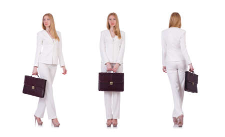 Businesswoman isolated on the whiteの写真素材