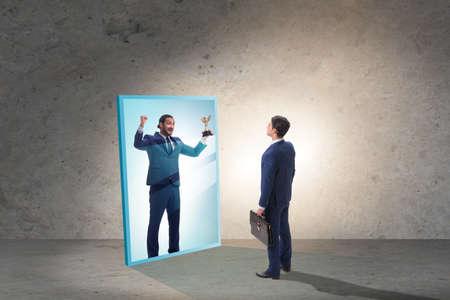 Man dreaming of bigger successの写真素材