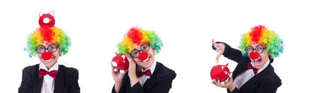 Businessman clown isolated on whiteの写真素材